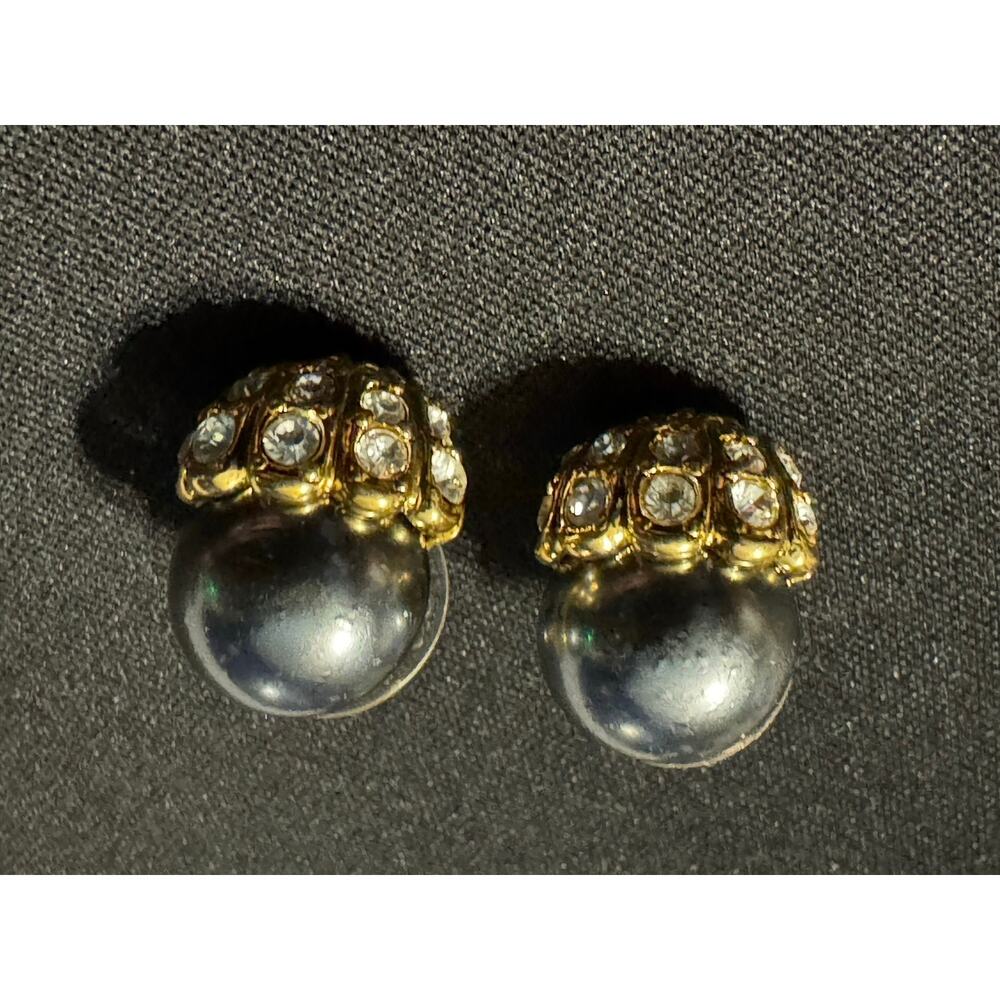 Joan Rivers Acorn 1990 Stud Gold Tone Faux Pearl Earrings